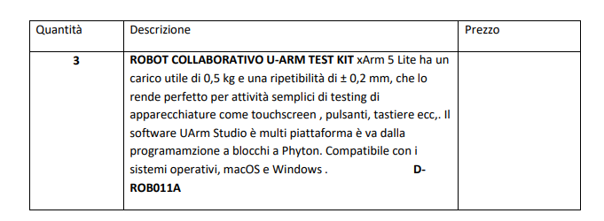 1° Progetto: Laboratorio Robotica