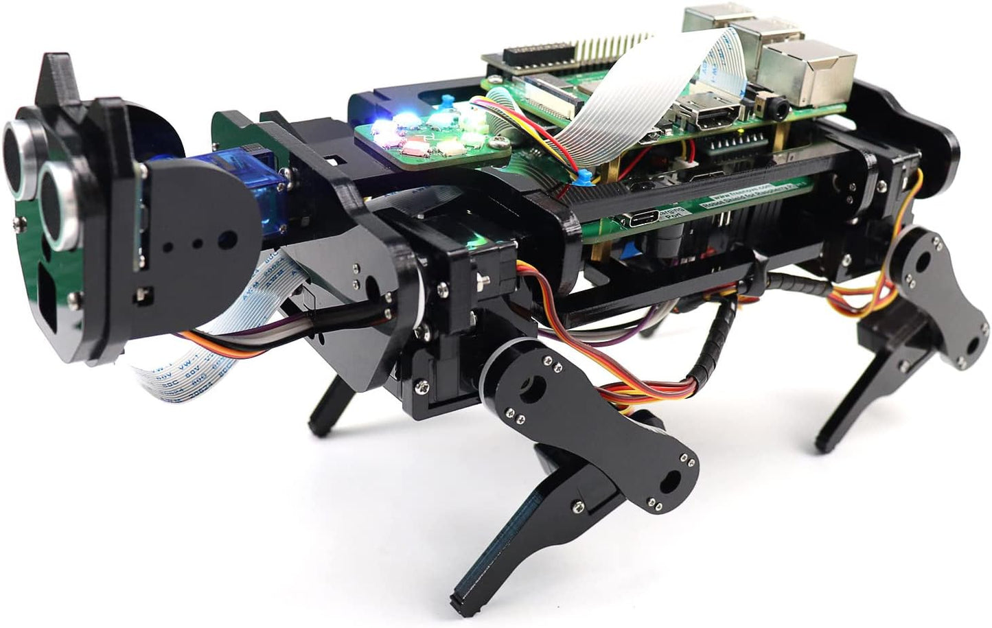 Freenove Robot Dog Kit for Raspberry Pi 5 4 B 3 B+ B A+, Walking, Self Balancing, Face Recognition, Ball Tracing, Ultrasonic