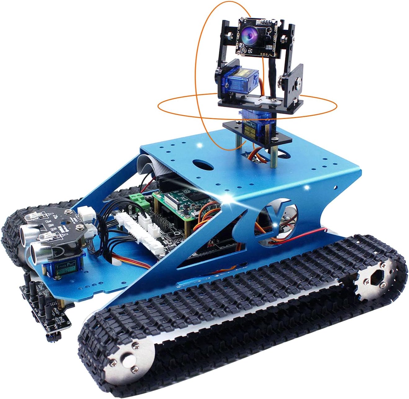 Yahboom Raspberry Pi 4B Tank Robot Kit Adulti Professionale Python Elettronico Riconoscimento del Colore Compatibile con