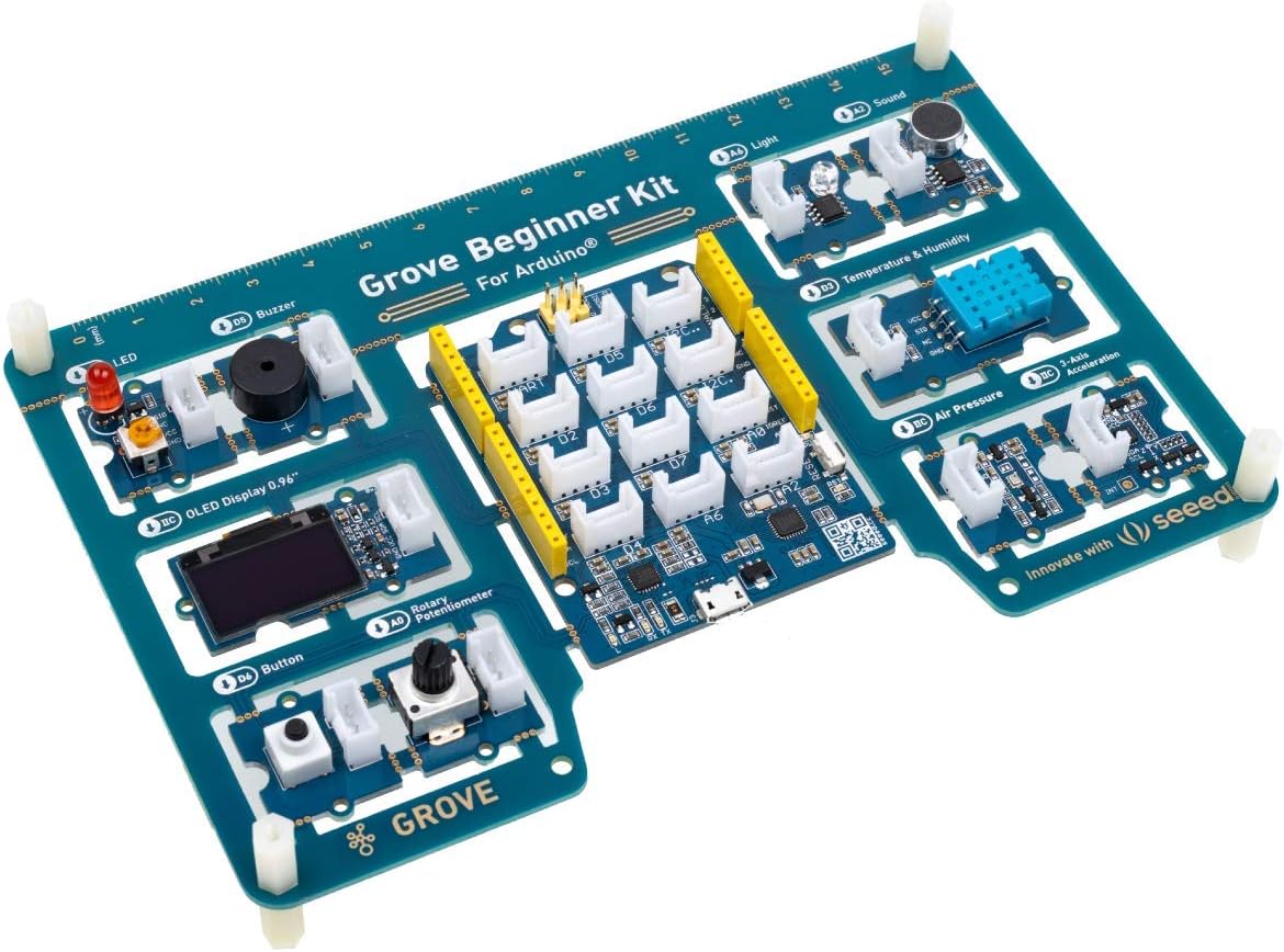 seeed studio Grove Beginner Kit Arduino Starter Kit - all-in-One Arduino Uno-kompatibles Board mit 10 Arduino Sensor