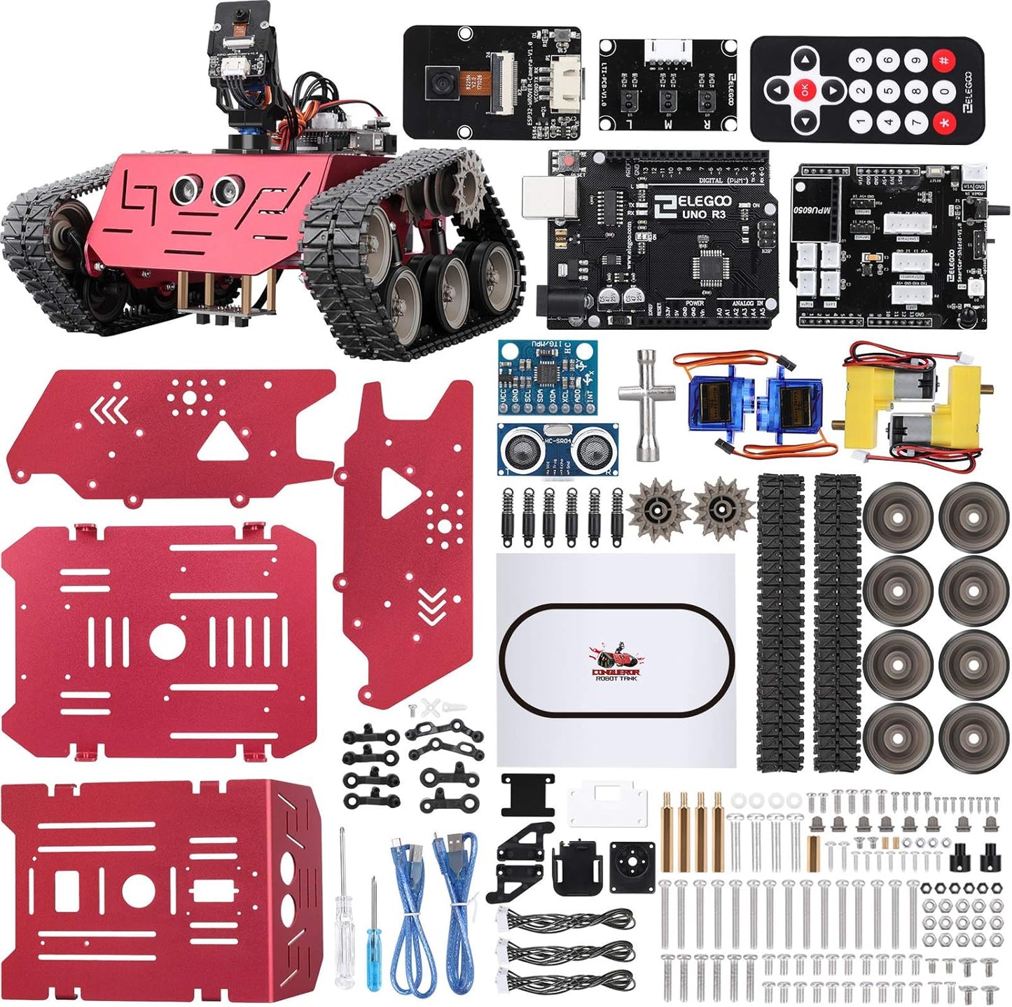 ELEGOO Owl Smart Robotic Car Kit V2.0, compatible con Arduino, proyectos STEM y juguetes para niños, adolescentes, adultos, robóti