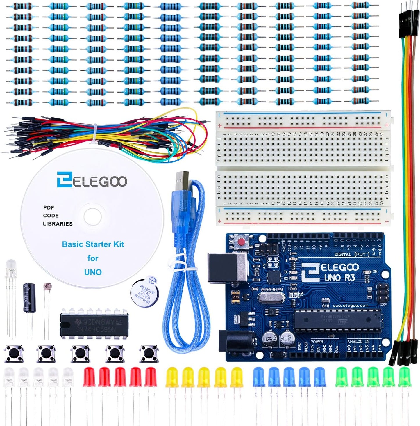 ELEGOO Progetto Starter Kit Basic per Principianti con Tutorial in Italiano Learning Kit di Apprendimento Compatibile con